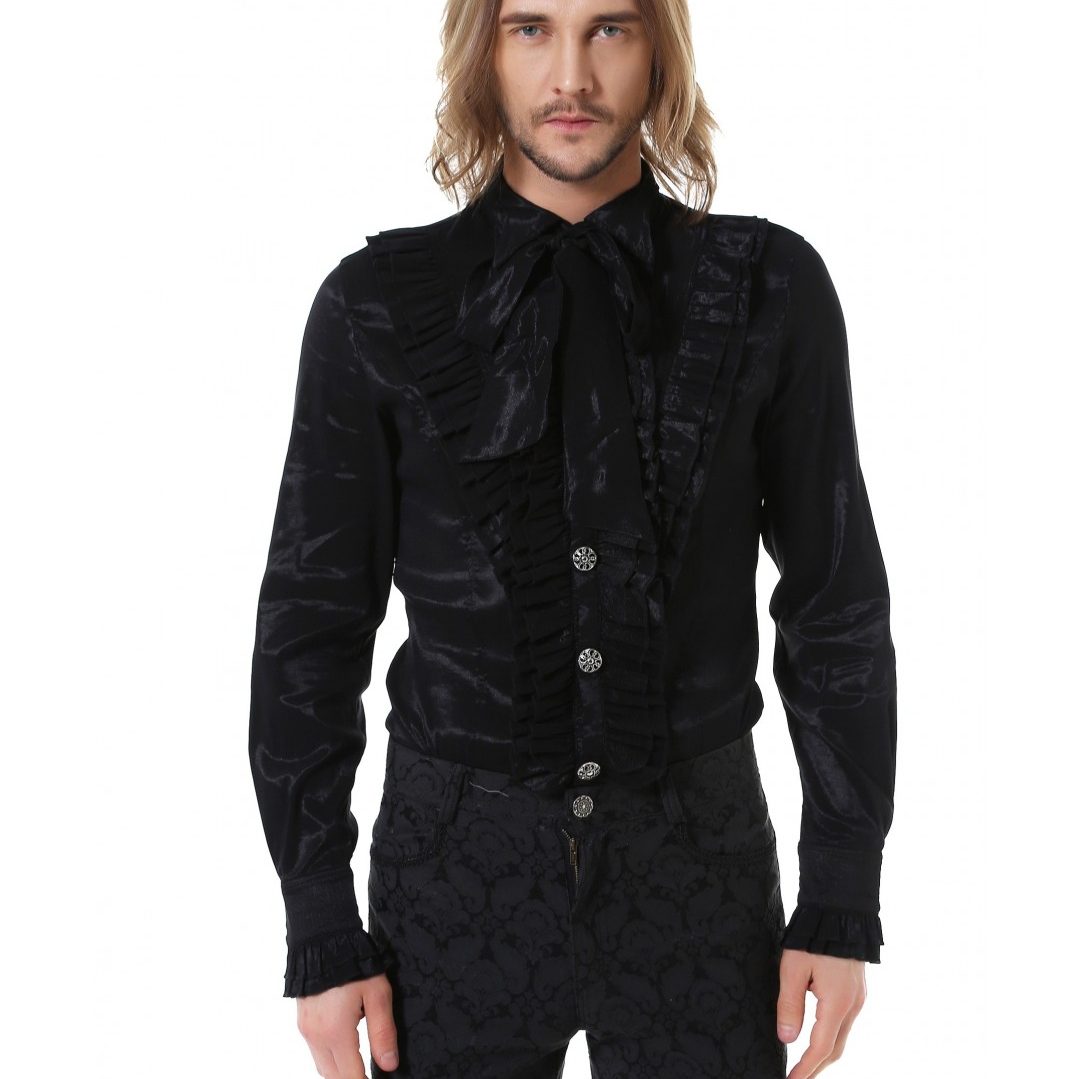 Rüschenhemd "Victorian Style", schwarz