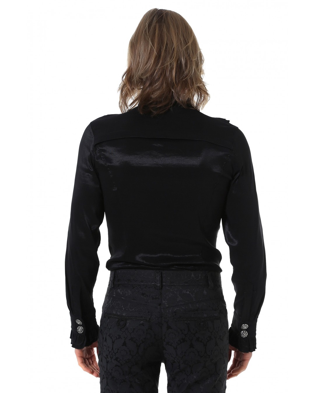 Rüschenhemd "Victorian Style", schwarz – Bild 3