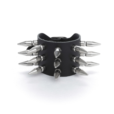 Lederarmband Langnieten (26 mm), 3 reihig