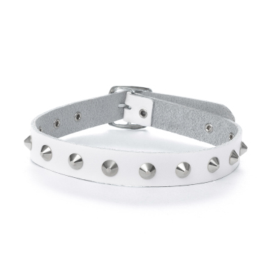 Spitznieten-Choker, weiß