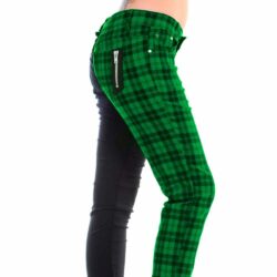 Tartan-Jeans, black/green