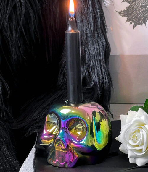 Rainbow Skulls Kerzenleuchter von Killstar