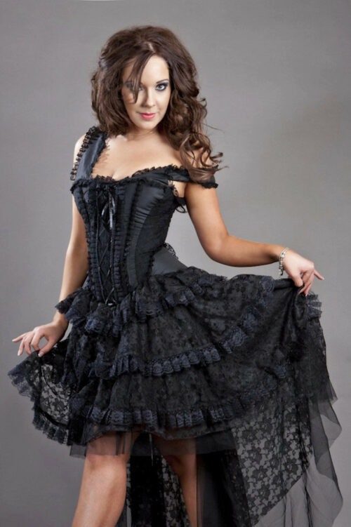 Korsett-Kleid Ophelie, schwarz