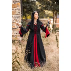 Mittelalter-Kleid "Larissa", schwarz-rot