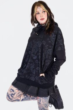 Skull & Flower Oversize Hoodie