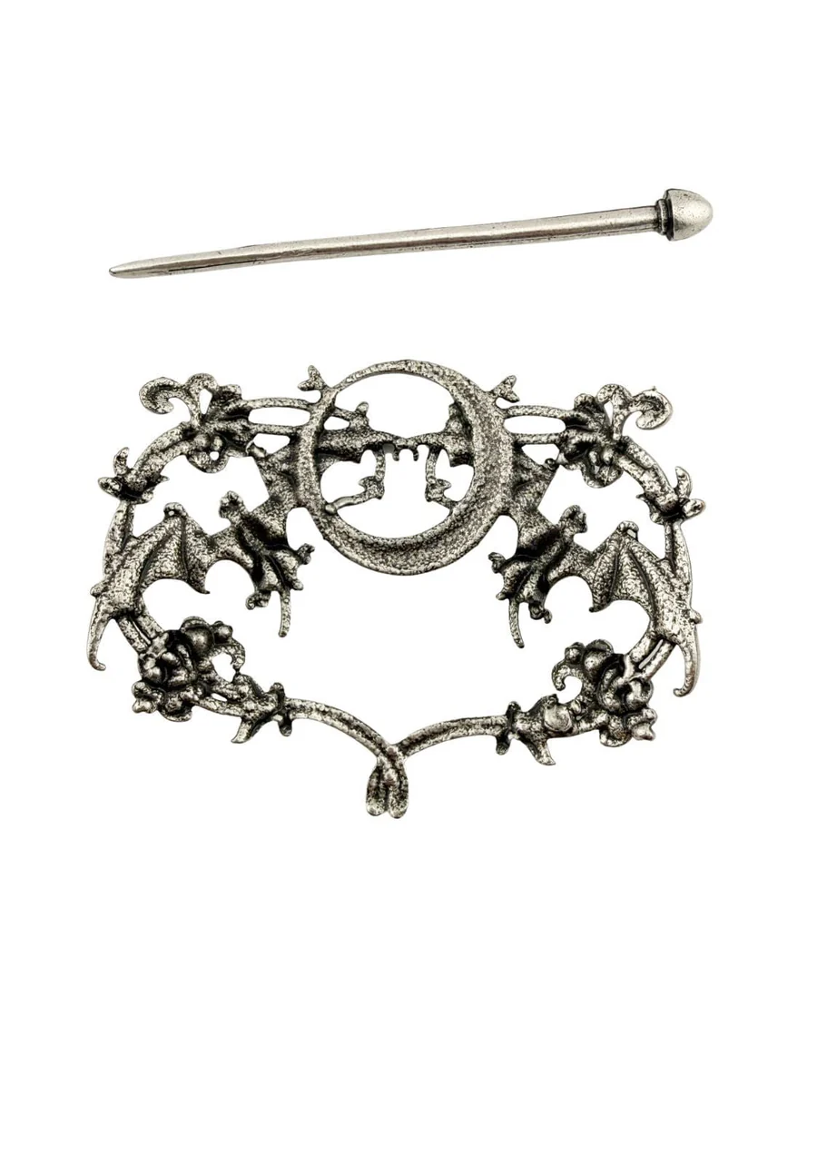 Haarschmuck "Bat Moon", silber – Bild 2