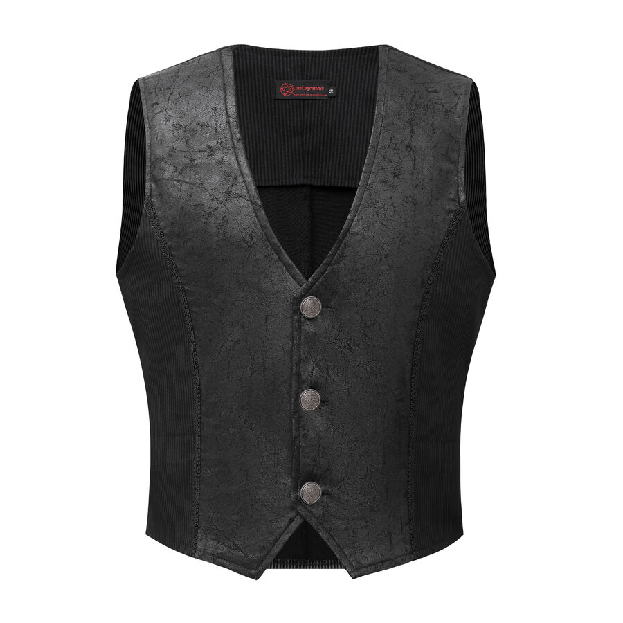 Steampunk Herrenweste, schwarz