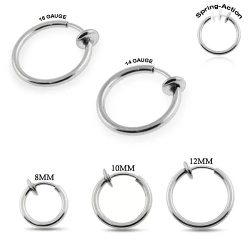 Fake Piercing-Ring, Chirurgenstahl 316L – Bild 2