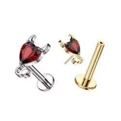 Titan Labret mit Push Fit Stecker "Devil Heart"
