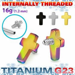 Titan Labret mit Innengewinde "Kreuz"