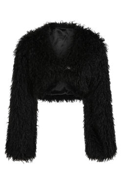 Flokati Crop-Jacke
