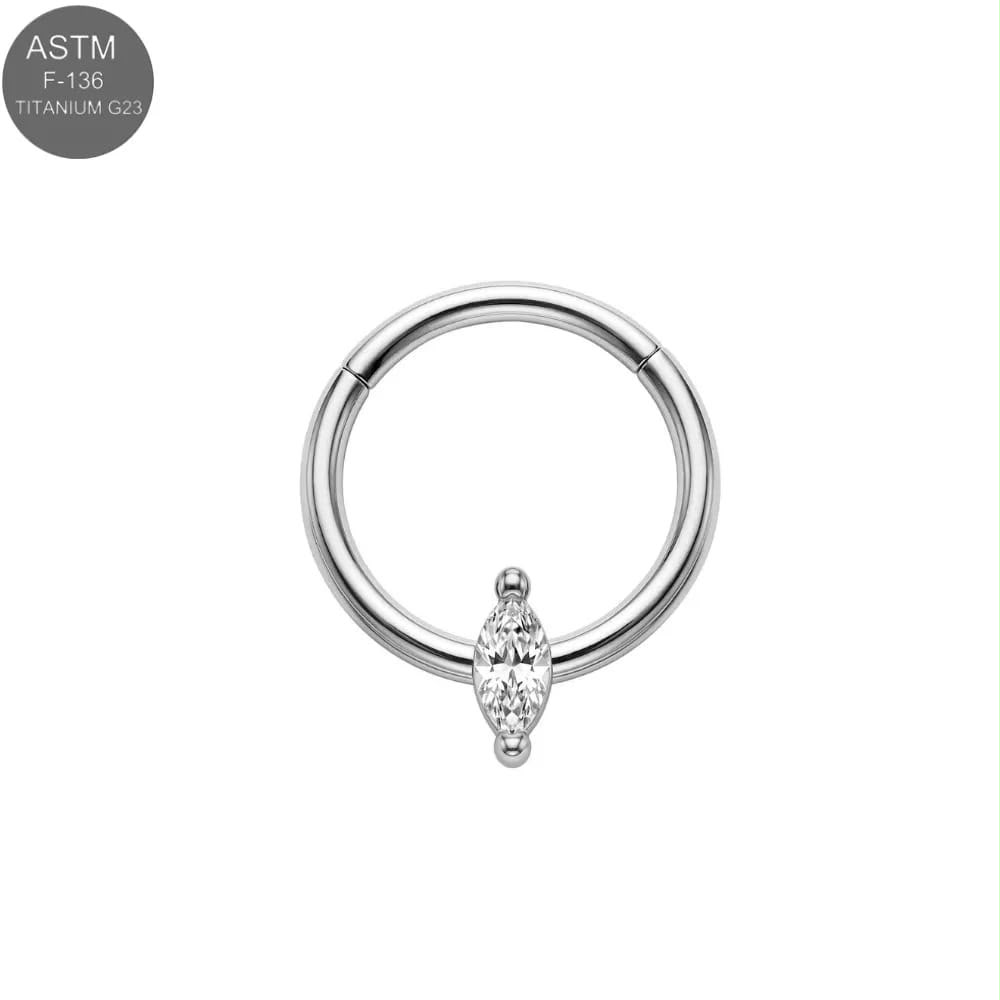 Titan Piercingring, "Marquise" – Bild 3