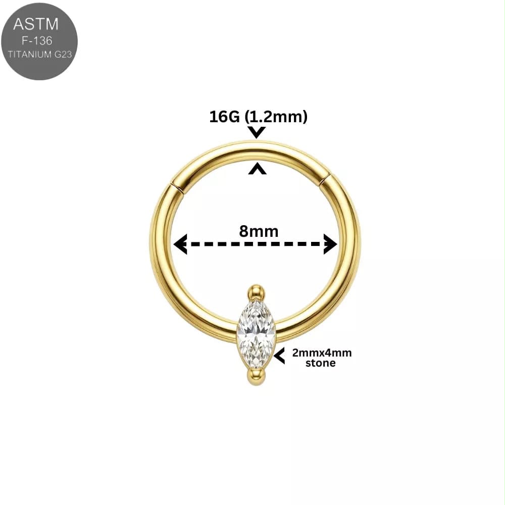 Titan Piercingring, "Marquise" – Bild 2
