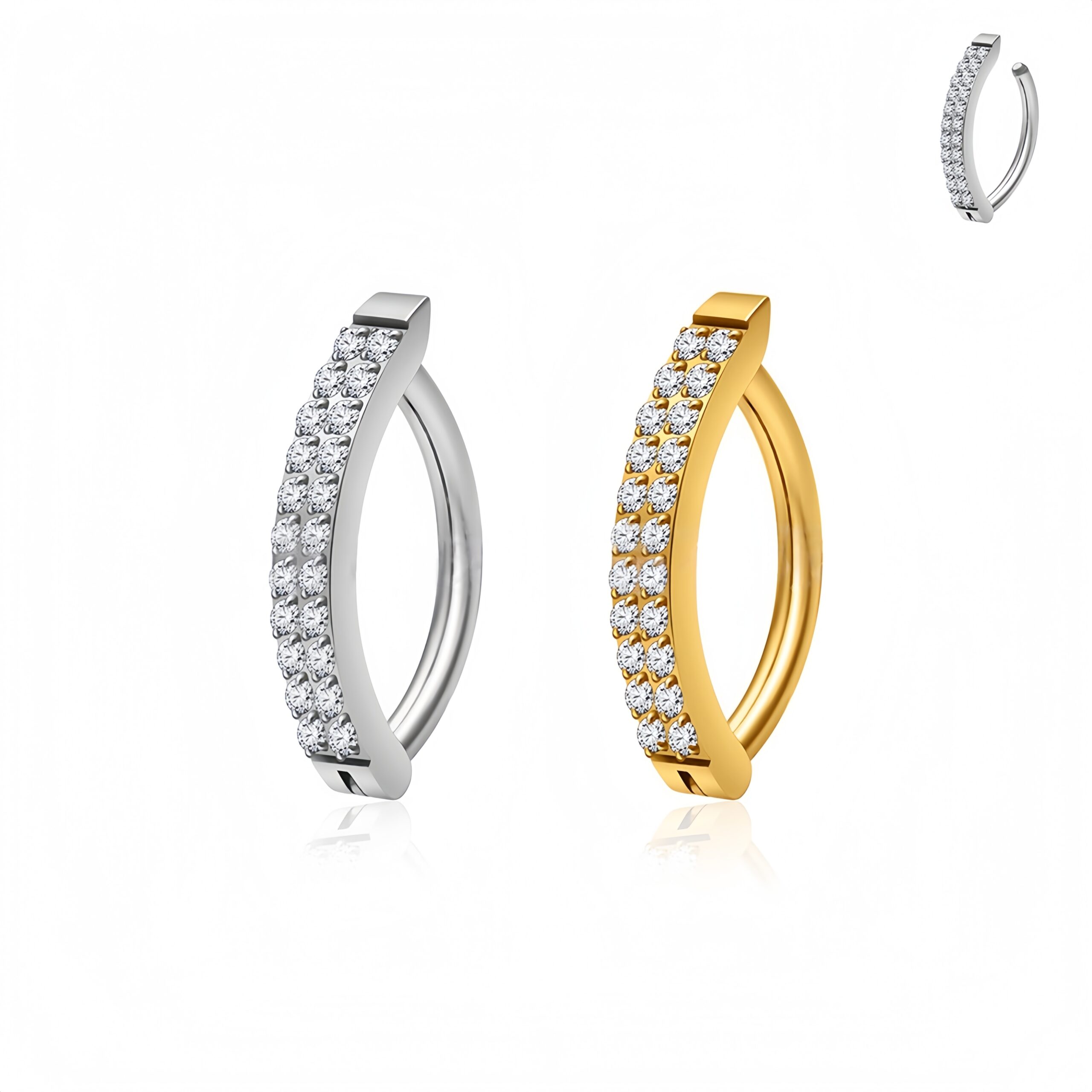 Bauchnabelpiercing "Glitzerring", Titan