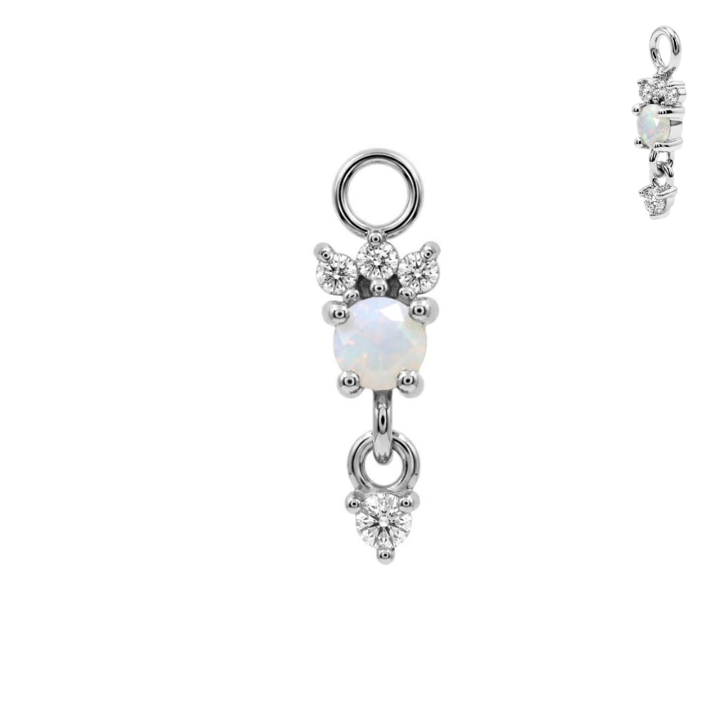 Piercinganhänger "Opalblüte", Chirurgenstahl 316L