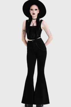 Skull Flared Jeans von Killstar