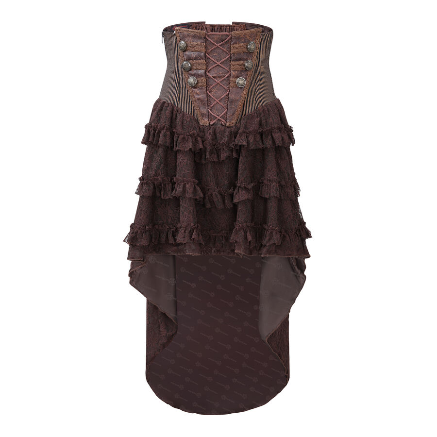 Mieder-Rock Steampunk, braun – Bild 4
