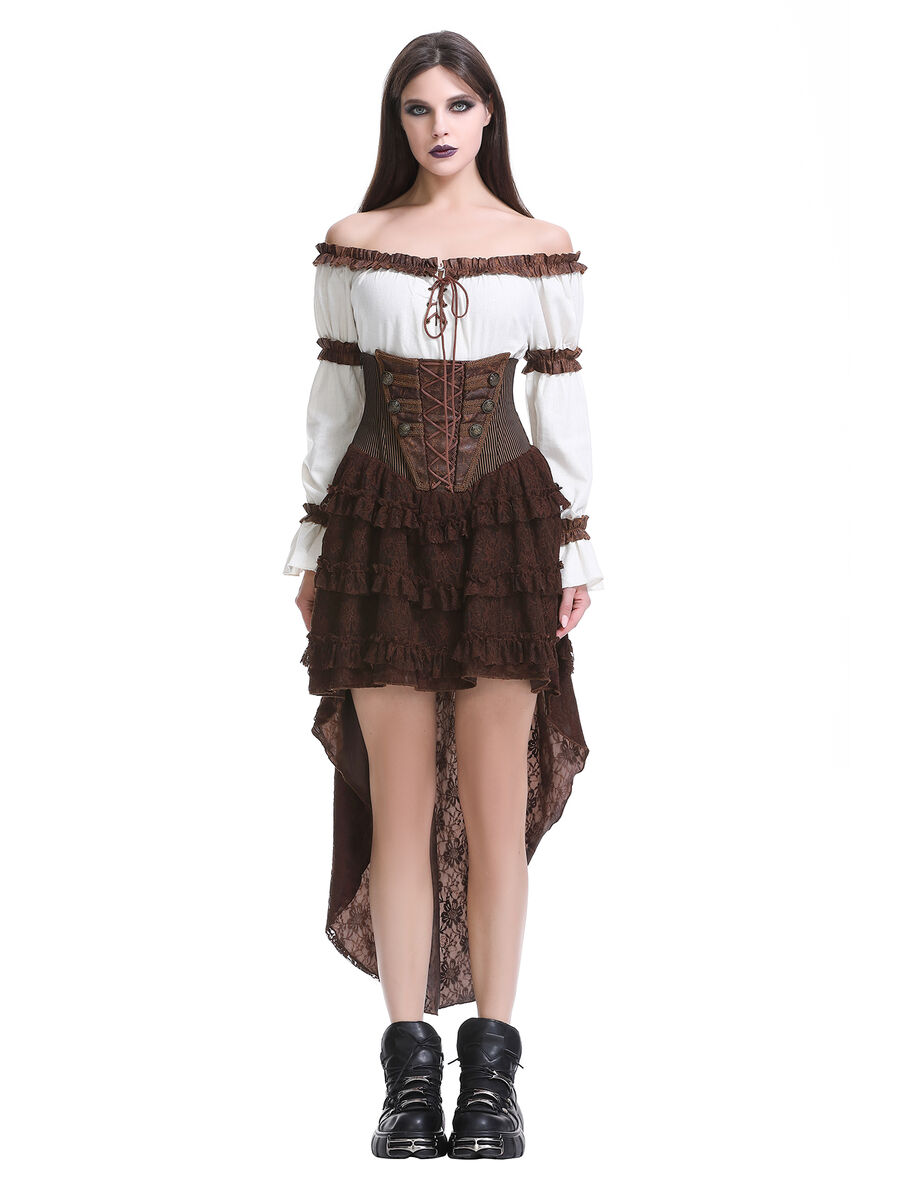 Mieder-Rock Steampunk, braun