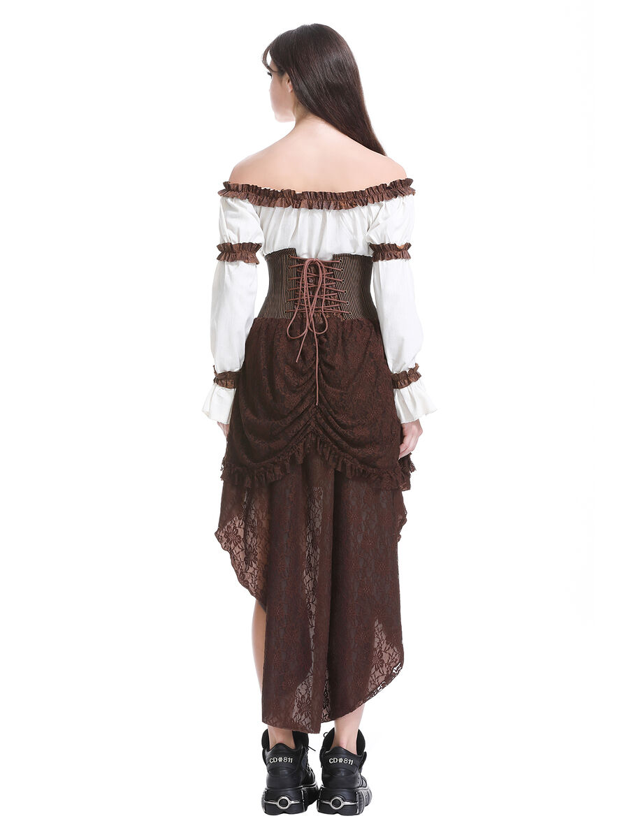 Mieder-Rock Steampunk, braun – Bild 2