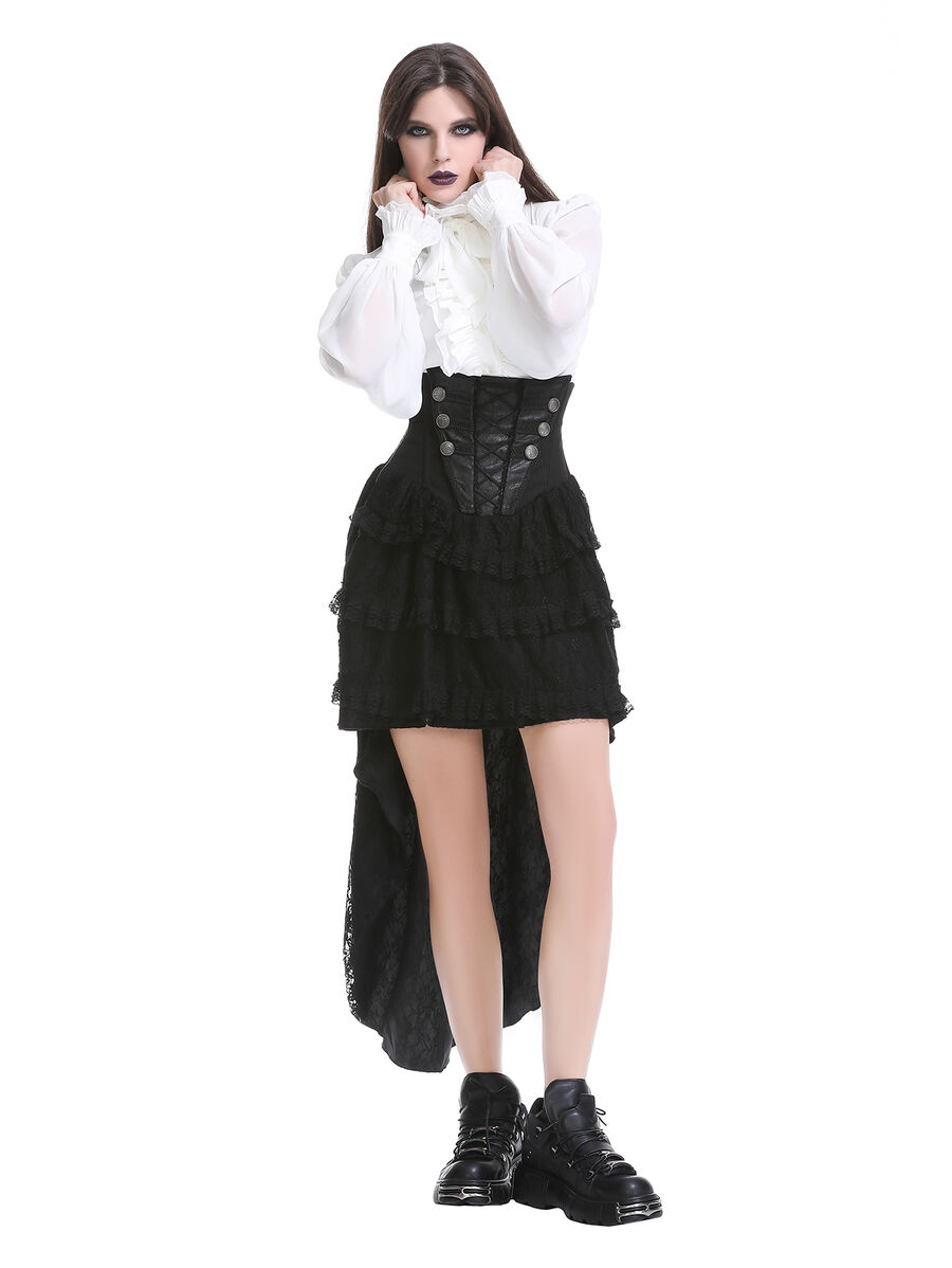 Miederrock Steampunk, schwarz